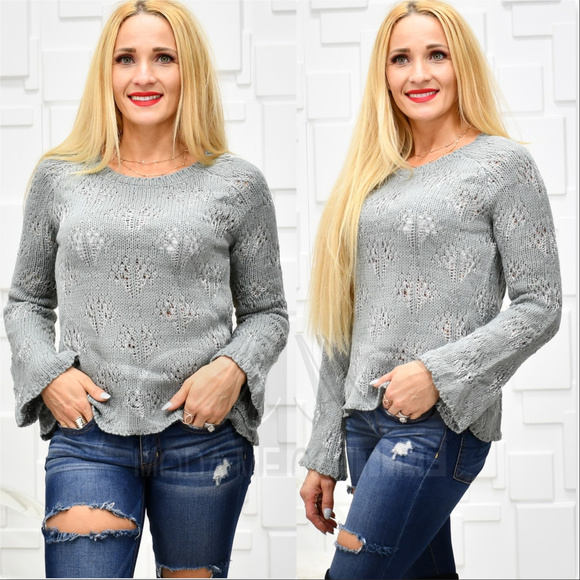 MODA ME COUTURE Sweaters - HOLIDAY COLLECTION- HEATHER Gray Silver Sweater